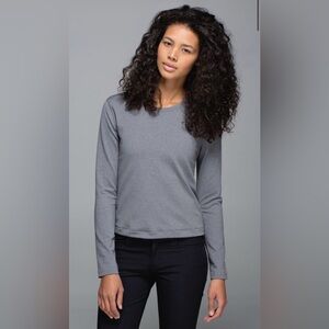 Lululemon Back Up Long Sleeve shirt open back Heathered Slate